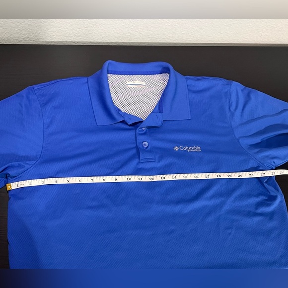 Columbia PFG Omni Shade Polo Shirt Men's Fishing Hiking Outdoors Blue Size Large - Picture 5 of 7